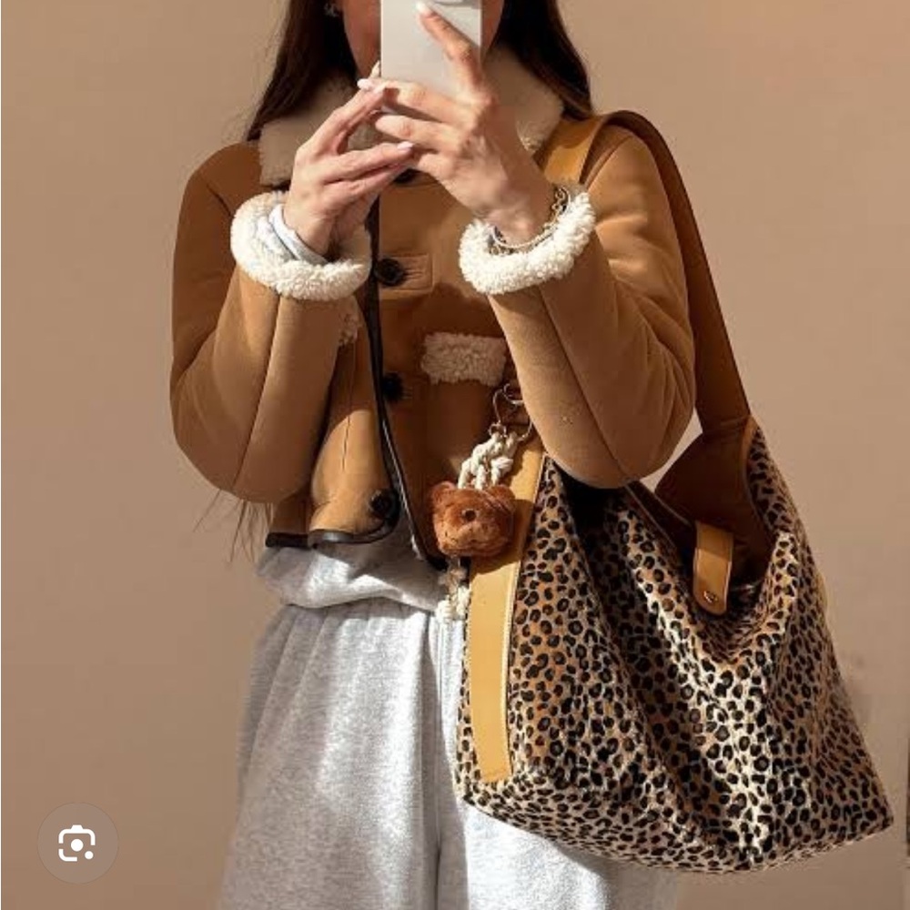Stoney Clover Lane Cheetah Print Shoulder Bag with Tan Accents